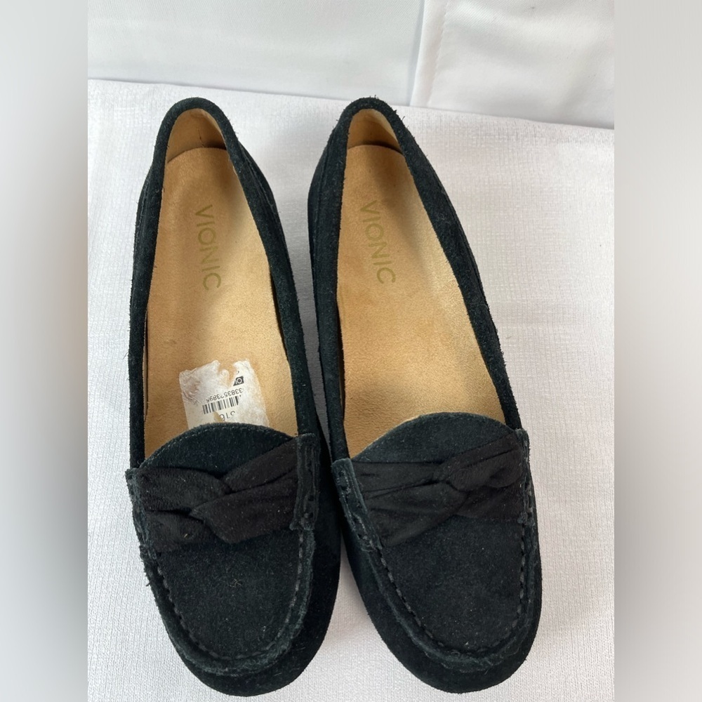 Vionic Womens Norah Moccasin Shoes Bow Loafers Slip On Flats Comfort Sz 6